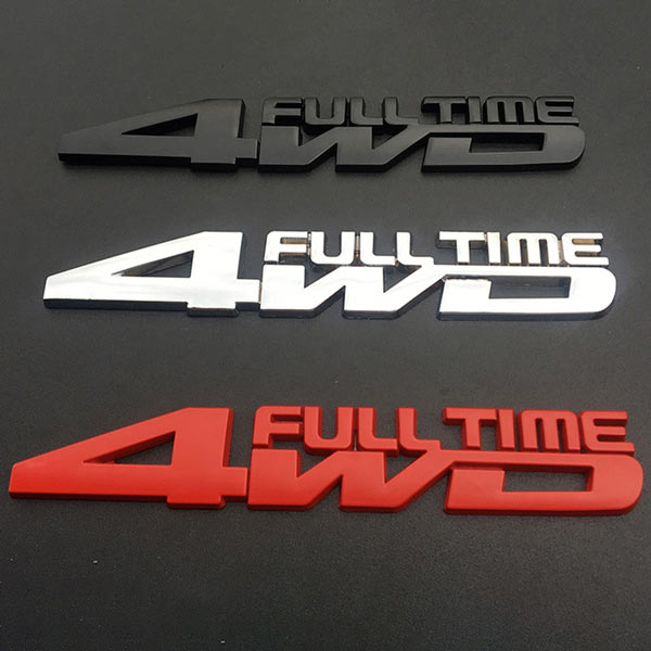 1pc Chrome 4WD Full Time Jeep Off Road Mania Badge Emblem Metal Alloy Decal Sticker Logo
