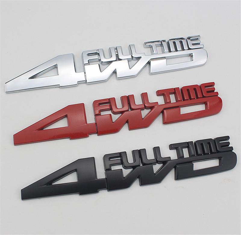1pc Chrome 4WD Full Time Jeep Off Road Mania Badge Emblem Metal Alloy Decal Sticker Logo