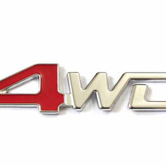 1 Pc 4WD Red & Chrome Jeep Off Road Mania Badge Emblem Metal Alloy Decal Sticker Logo