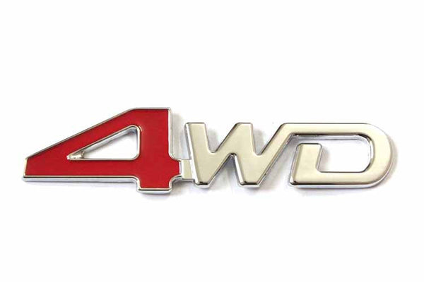 1 Pc 4WD Red & Chrome Jeep Off Road Mania Badge Emblem Metal Alloy Decal Sticker Logo