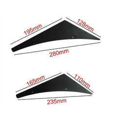 4x Matte Black Car Bumper Lip Fins Canards Splitter Diffuser Valence Spoiler Lip