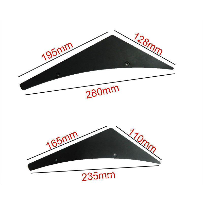 4x Matte Black Car Bumper Lip Fins Canards Splitter Diffuser Valence Spoiler Lip