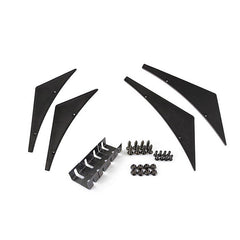 4x Matte Black Car Bumper Lip Fins Canards Splitter Diffuser Valence Spoiler Lip