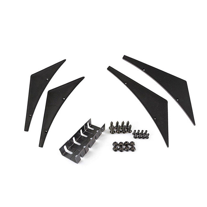 4x Matte Black Car Bumper Lip Fins Canards Splitter Diffuser Valence Spoiler Lip
