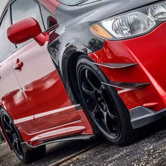 4x Matte Carbon Car Bumper Lip Fins Canards Splitter Diffuser Valence Spoiler Lip