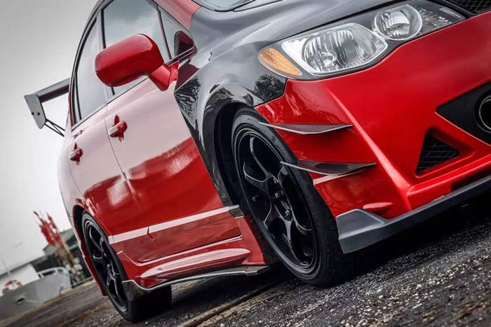 4x Matte Carbon Car Bumper Lip Fins Canards Splitter Diffuser Valence Spoiler Lip