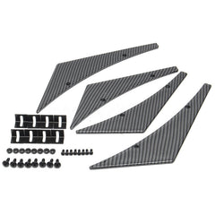 4x Matte Carbon Car Bumper Lip Fins Canards Splitter Diffuser Valence Spoiler Lip