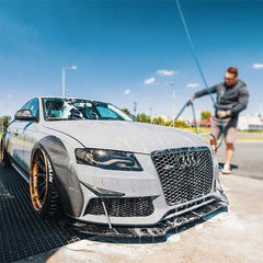 4x Matte Carbon Car Bumper Lip Fins Canards Splitter Diffuser Valence Spoiler Lip