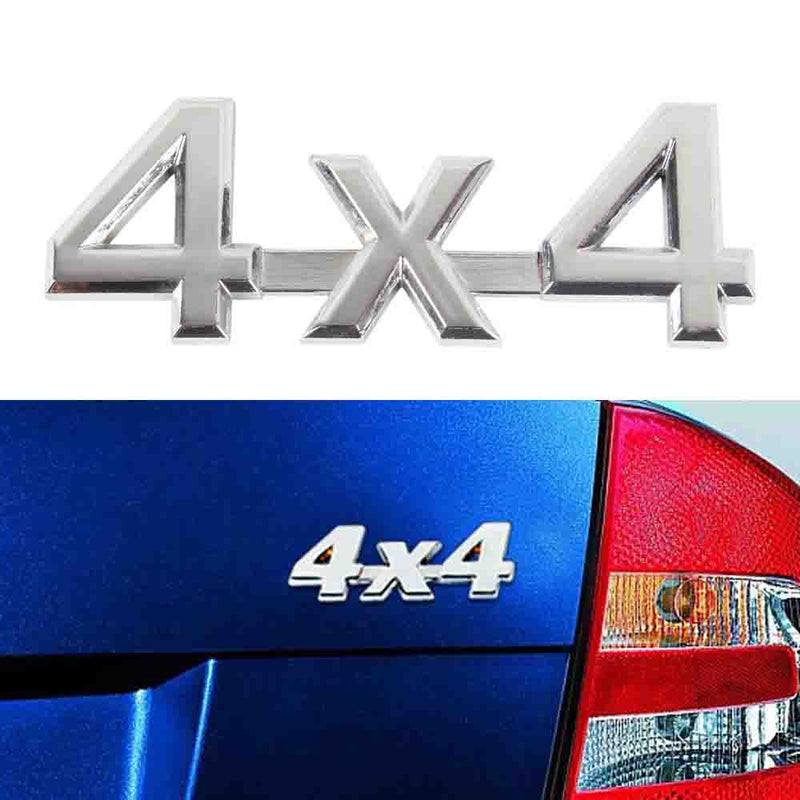 Car Metal Silver 4x4 Logo 3D Decal Badge Emblems Sticker Auto Number Stickers