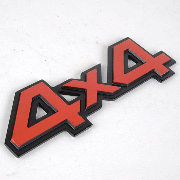 4X4 Red & Black Jeep Off Road Mania Badge Emblem Metal Alloy Decal Sticker Logo