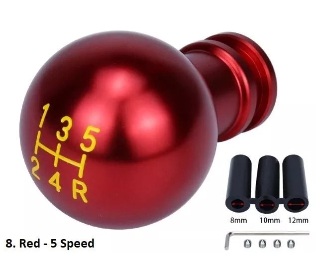 5 Speed Round Ball Gear Shift Knob Stick Universal Manual Aluminum Shifter