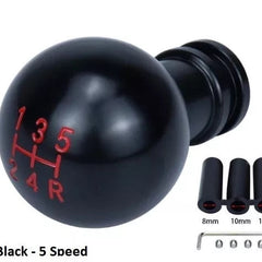 5 Speed Round Ball Gear Shift Knob Stick Universal Manual Aluminum Shifter