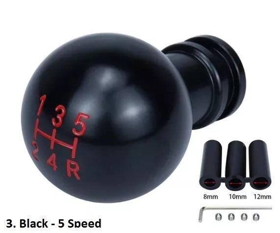 5 Speed Round Ball Gear Shift Knob Stick Universal Manual Aluminum Shifter