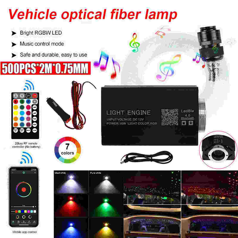 500pcs Fiber Optic Car Home Headliner Star Light kit Roof Ceiling Lights With Remote & Mobile App