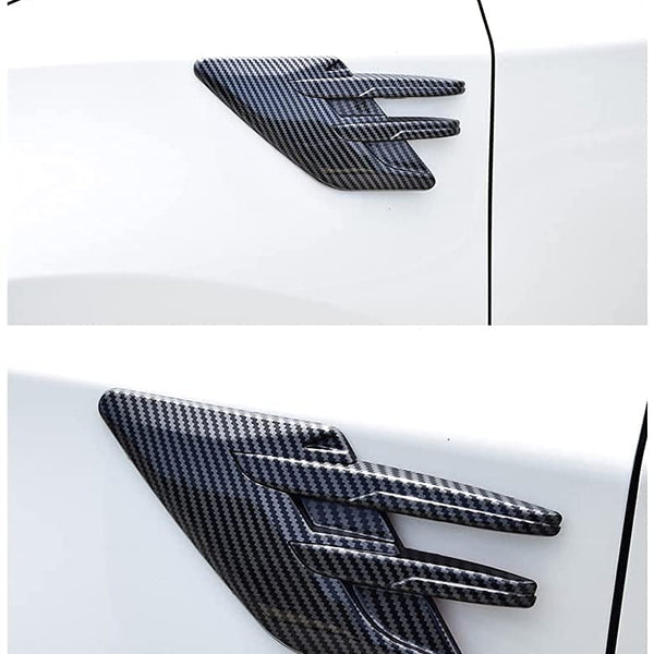 2pcs Carbon Fibre Car Fender Side Vents Compatible Decorative Air Flow Intake For Exterior Parts in ABS