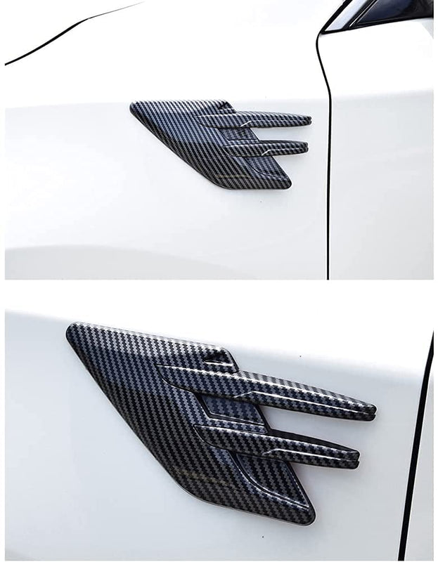 2pcs Carbon Fibre Car Fender Side Vents Compatible Decorative Air Flow Intake For Exterior Parts in ABS