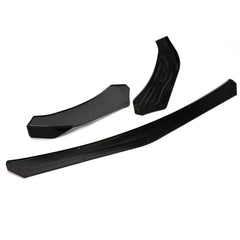 New 3pcs Car Universal Black Front Bumper Spoiler Lip Chin Up Body Kit Splitter