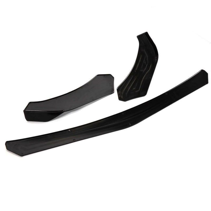 New 3pcs Car Universal Black Front Bumper Spoiler Lip Chin Up Body Kit Splitter