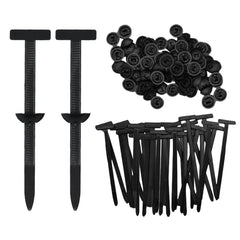100Pcs Nylon Self Locking Cable Tie Automotive Panel Retainer Ties T-Type Push Mount Zip Tie For Securing Cables Heavy Duty Strong Wire Fastener Universal Cable Tie