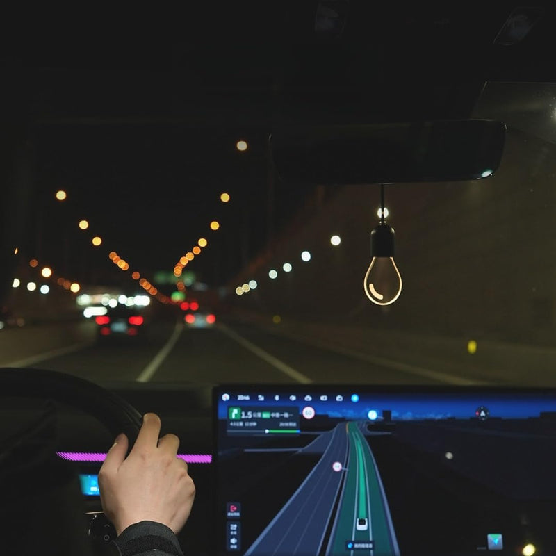 Hanging Car Interior Light – Soft Glow LED Bulb With Touch Switch, USB Rechargeable Night Lamp, Minimalist Pendant Style For Car Interior