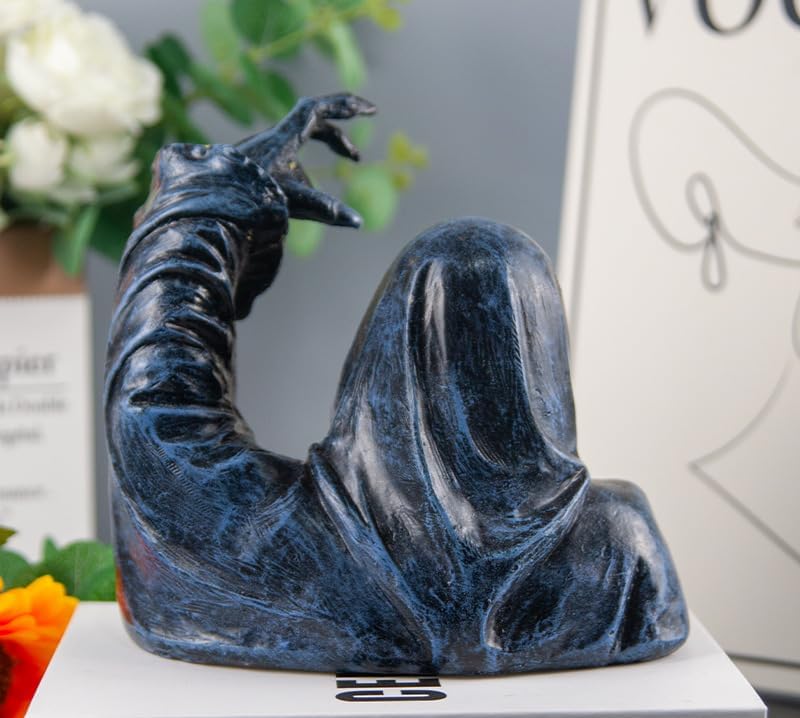 Grim Reaper Rocking Chair Figurine Cute Gothic Mini Statue For Car Dashboard Bookshelf, Desk & Home Decor Funny Resin Shelf Sitter  Gothic Decoration