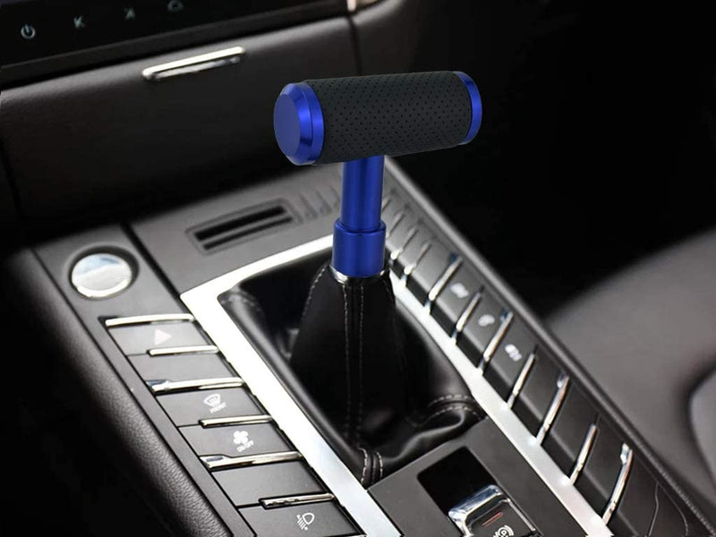 Leather Shifter Knob Type T Car Metal Gear Shifting Lever Stick Shift Handle Head Fit Most Automatic Manual Transmission Vehicle