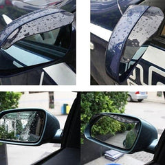 Black Tinted Car Side Mirror Rain Guard Visor (Set Of 2pcs Without Outer Packaging)