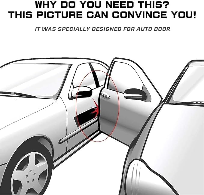 Car Door Edge Protector Strip, 5Mx10mm U-Shaped Flexible Rubber & Steel Exterior Accessories All - Noise Isolator, Car Door Guard, Anti-Scratch Vehicle Protection, All Models