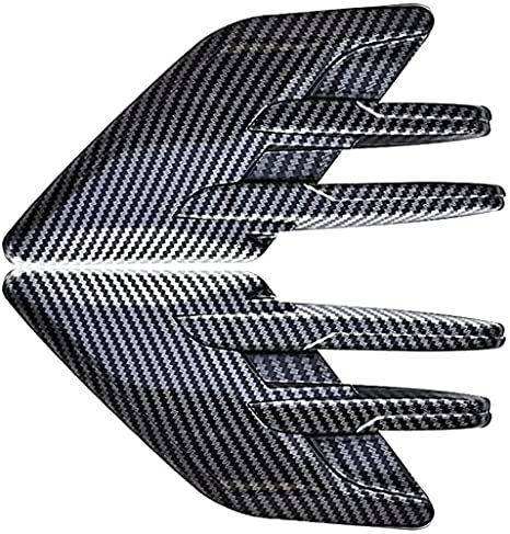 2pcs Carbon Fibre Car Fender Side Vents Compatible Decorative Air Flow Intake For Exterior Parts in ABS