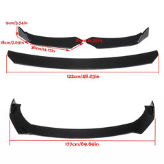 New 3pcs Car Universal Black Front Bumper Spoiler Lip Chin Up Body Kit Splitter