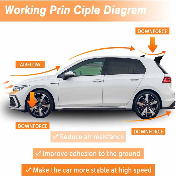 52Inch Universal Rear Spoiler Hatchback GT Style ABS Racing Spoiler Wing Lightweight Gloss Black