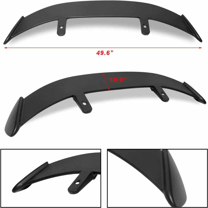 52Inch Universal Rear Spoiler Hatchback GT Style ABS Racing Spoiler Wing Lightweight Gloss Black