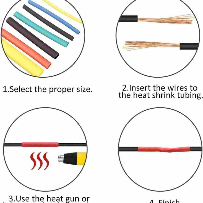 530 PCS 2:1 Heat Shrink Tube Tubing Assorted Wrap Wire cable Insulated Sleeving