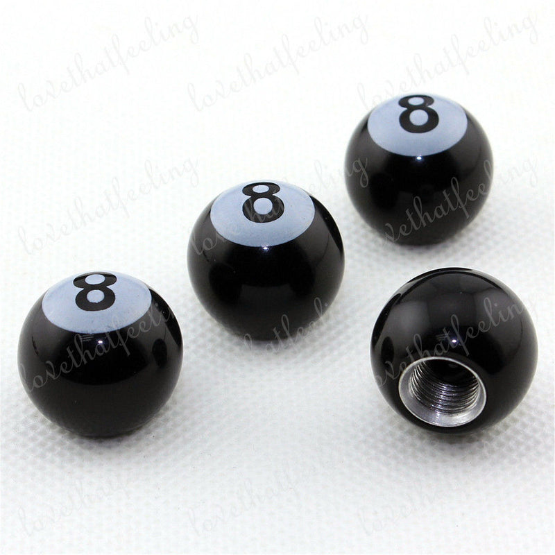 Universal Eight Ball Tire Tyre air Valve Stem Caps Car Truck Bike ATV Rod Wheel