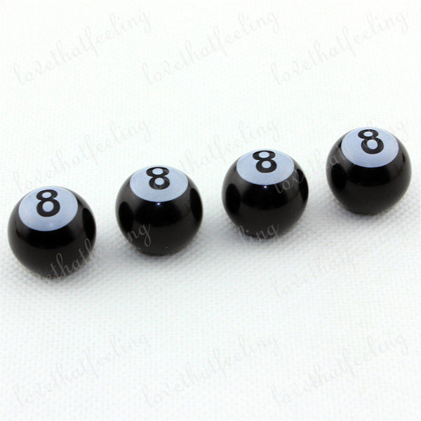 Universal Eight Ball Tire Tyre air Valve Stem Caps Car Truck Bike ATV Rod Wheel