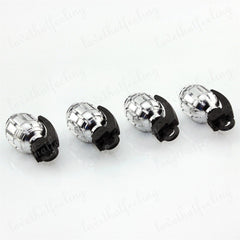 4pcs Universal Silver Grenade Tire Air Valve Stem Caps Car Truck Bike Rod Wheel Rims