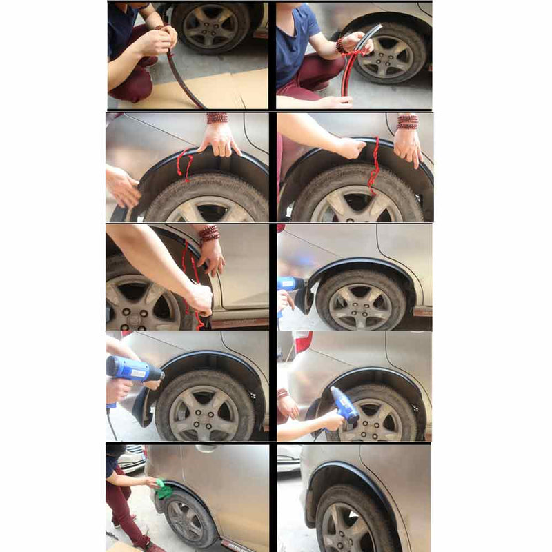 2pcs 57cm BLACK FENDER FLARES WHEEL LIP BODY KIT FOR UNIVERSAL CAR AUTO