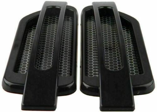2Pcs BLACK Car Side Fender Vent Hood Scoop Air Intake Flow Fender Decorative Cover Trim