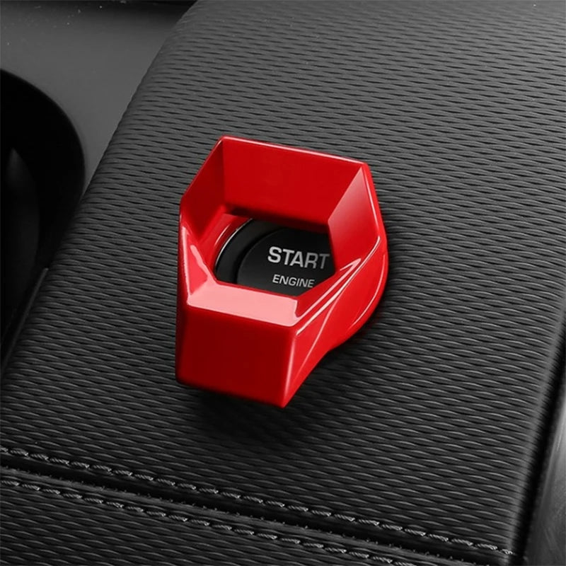 1pc Car Aluminum Engine Start Stop Engine Push Button Protection Cover Trim Sticker