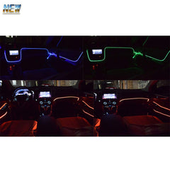 5in1 Remote & Mobile App 12V RGB App LED Car Atmosphere Light Car Interior Cool Light Multi color EL Neon Strip Lamp Bluetooth Phone Optical Fiber Lights