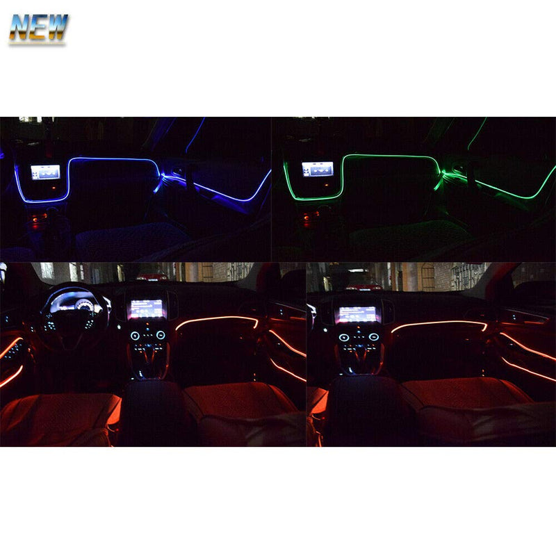 5in1 Remote & Mobile App 12V RGB App LED Car Atmosphere Light Car Interior Cool Light Multi color EL Neon Strip Lamp Bluetooth Phone Optical Fiber Lights