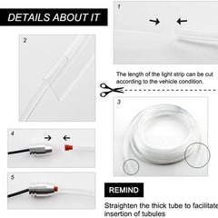 5in1 Remote & Mobile App 12V RGB App LED Car Atmosphere Light Car Interior Cool Light Multi color EL Neon Strip Lamp Bluetooth Phone Optical Fiber Lights