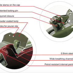 10L Litre Metal Fuel Jerry Gerry Can Petrol Diesel Liquid Tank Army Green