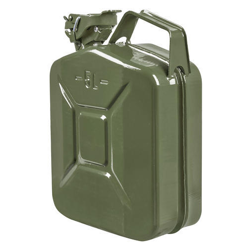 5L Litre Metal Fuel Jerry Gerry Can Petrol Diesel Liquid Tank Army Green