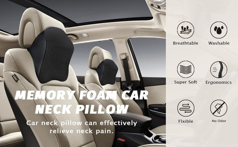 1 Pc Memory Foam Car Neck Pillow – Ergonomic Headrest Support
