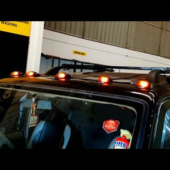 5pcs Car Cab Roof Marker Lights For Truck SUV DC 12V 9-LED Black Smoked Lens Clearance Marker LED Roof Lamps Doom Lights