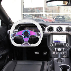 6-Holes 326mm Deep Dish VIP Clear Crystal Bubble Neo Chrome Spoke Steering Wheel