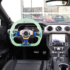 6-Holes Green Crystal Bubble 326mm Deep Dish VIP Green Spoke Steering Wheel