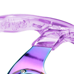 6-Holes Purple Crystal Bubble 326mm Deep Dish VIP Green Spoke Steering Wheel