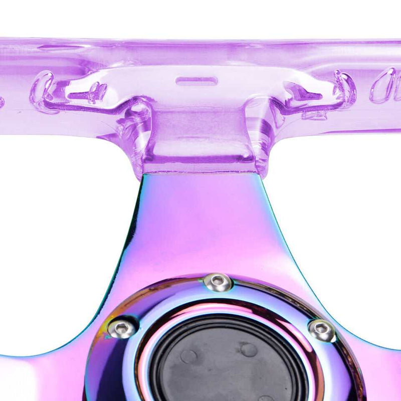 6-Holes Purple Crystal Bubble 326mm Deep Dish VIP Green Spoke Steering Wheel